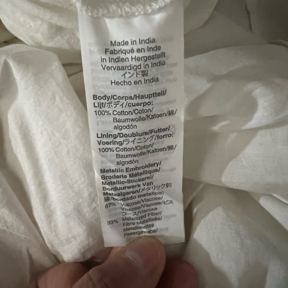 J Crew Madison Embellished Embroidered Cotton Poplin Midi Dress, White, Size 0 - Picture 7 of 7